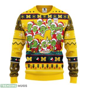 Michigan Wolverines 12 Grinch Xmas Day Christmas Ugly Sweater 3D Christmas Sweater For Men Women Christmas Gift For Sport Team 3D Sweater