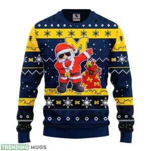 Michigan Wolverines Dabbing Santa Claus Christmas Ugly Sweater 3D Christmas Sweater For Men Women Product Photo 1