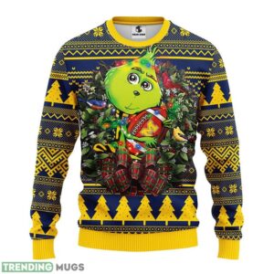 Michigan Wolverines Grinch Hug Christmas Ugly Sweater 3D Christmas Sweater For Men Women 3D Sweater