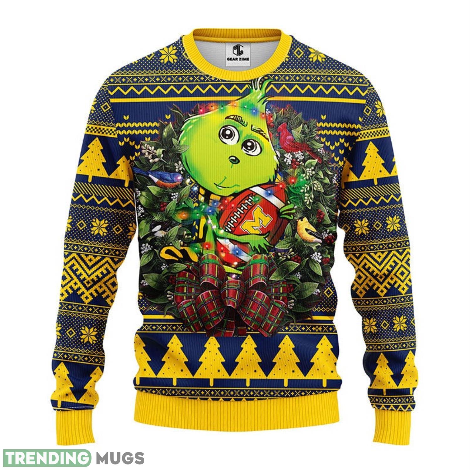 Michigan Wolverines Grinch Hug Christmas Ugly Sweater 3D Christmas Sweater For Men Women 3D Sweater Michigan Wolverines Grinch Hug Christmas Ugly Sweater 3D Christmas Sweater For Men Women 3D Sweater