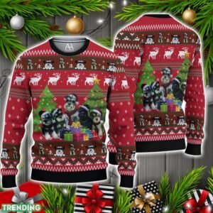 Miniature Schnauzer Family Snow Ugly Christmas Sweater Christmas Holiday Gift 3D Sweater