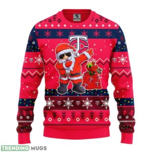 Minnesota Twins Dabbing Santa Claus Christmas Ugly Sweater 3D Christmas Sweater For Men Women Product Photo 1
