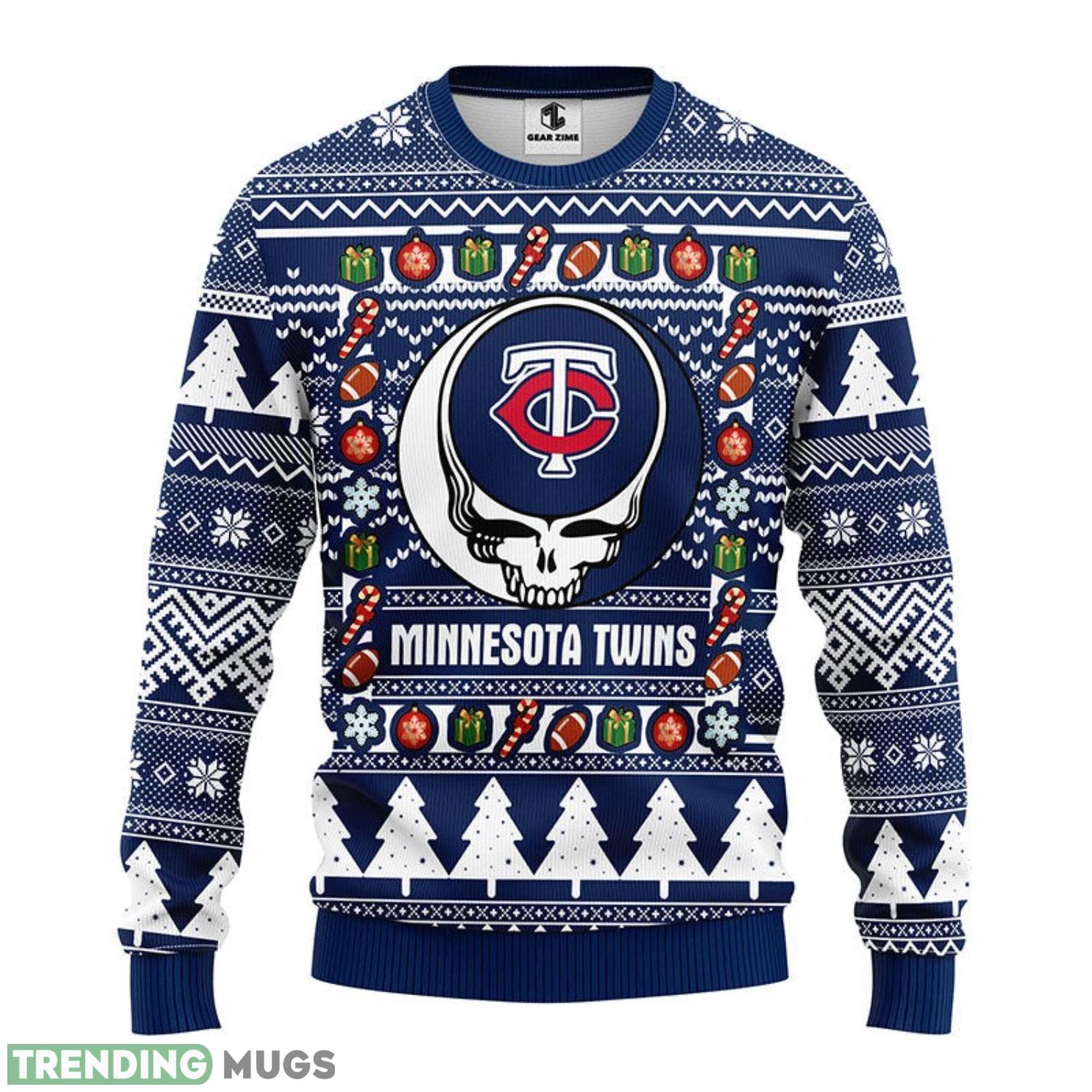 Minnesota Twins Grateful Dead AOP Ugly Christmas Sweater Christmas Holiday Gift For Fans 3D Sweater Minnesota Twins Grateful Dead AOP Ugly Christmas Sweater Christmas Holiday Gift For Fans 3D Sweater
