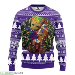 Minnesota Vikings Groot Hug Christmas Ugly Sweater 3D Christmas Sweater For Men Women 3D Sweater