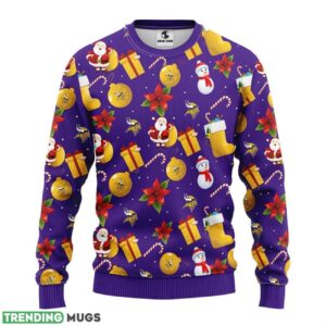 Minnesota Vikings Santa Claus Snowman Christmas Ugly Sweater 3D Christmas Sweater For Men Women 3D Sweater