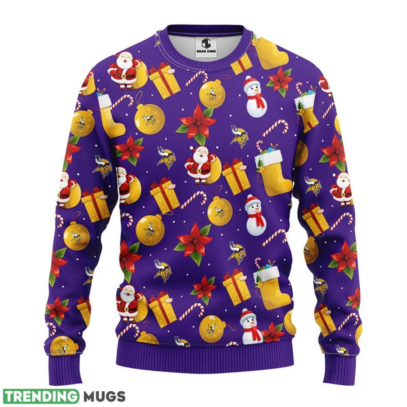 Minnesota Vikings Santa Claus Snowman Christmas Ugly Sweater 3D Christmas Sweater For Men Women 3D Sweater Minnesota Vikings Santa Claus Snowman Christmas Ugly Sweater 3D Christmas Sweater For Men Women 3D Sweater