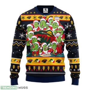 Minnesota Wild 12 Grinch Xmas Day Christmas Ugly Sweater 3D Christmas Sweater For Men Women Christmas Gift For Sport Team 3D Sweater