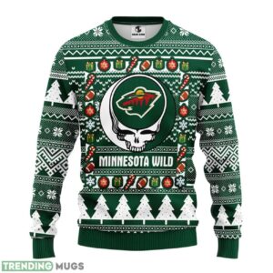 Minnesota Wild Grateful Dead AOP Ugly Christmas Sweater Christmas Holiday Gift For Fans Product Photo 1