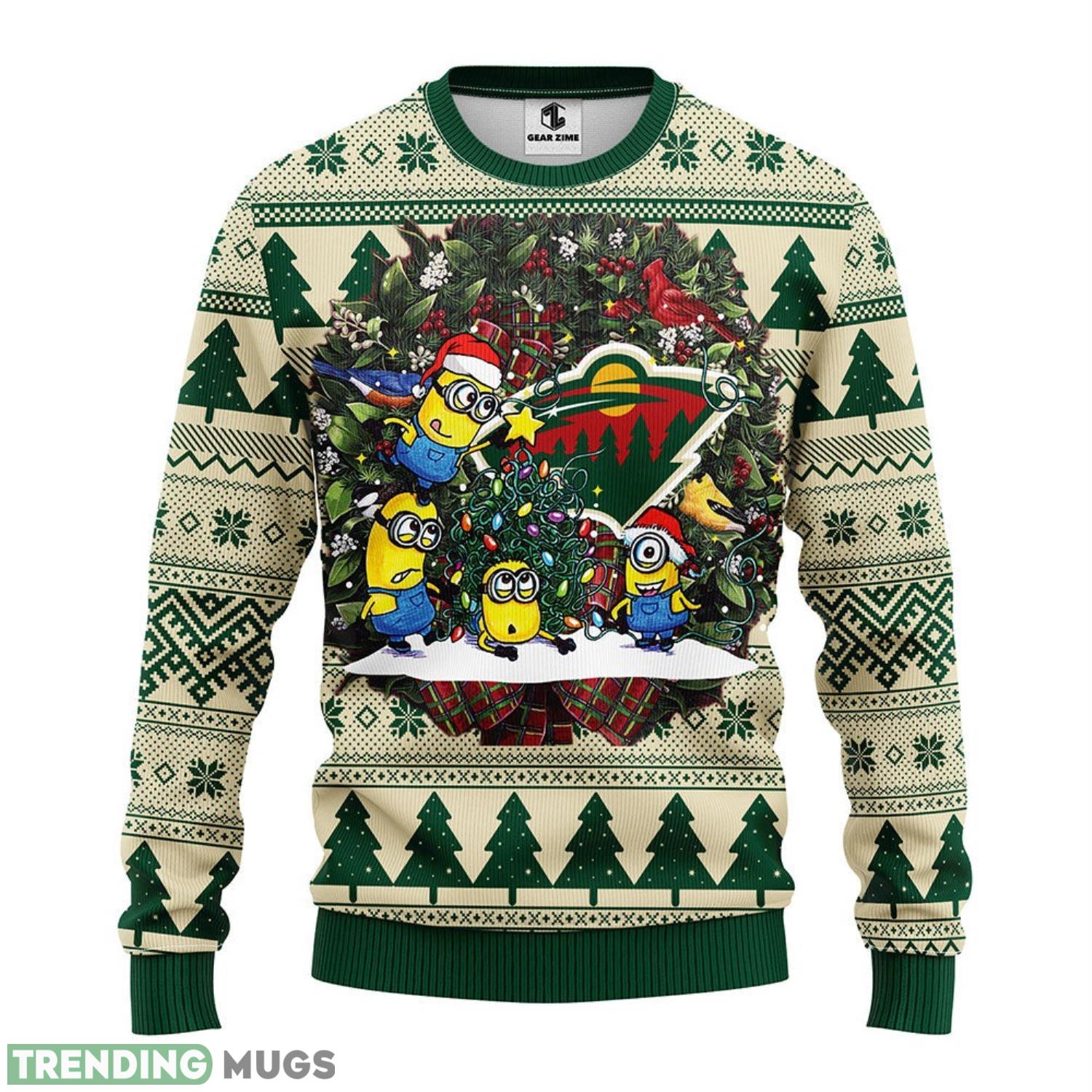 Minnesota Wild Minion Christmas Ugly Sweater 3D Christmas Sweater For Men Women 3D Sweater Minnesota Wild Minion Christmas Ugly Sweater 3D Christmas Sweater For Men Women 3D Sweater