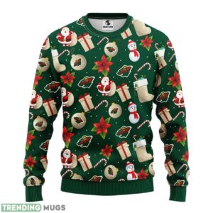 Minnesota Wild Santa Claus Snowman Christmas Ugly Sweater 3D Christmas Sweater For Men Women 3D Sweater