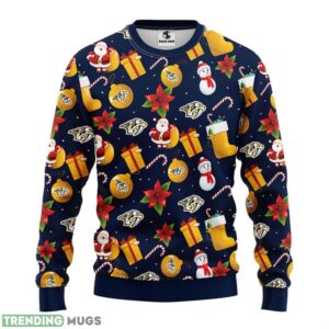 Nashville Predators Santa Claus Snowman Christmas Ugly Sweater 3D Christmas Sweater For Men Women Product Photo 1