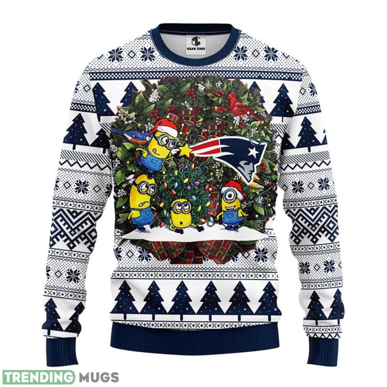 New England Patriots Minion Ugly Christmas Sweater 3D Printed Sweater Christmas Gift 3D Sweater New England Patriots Minion Ugly Christmas Sweater 3D Printed Sweater Christmas Gift 3D Sweater