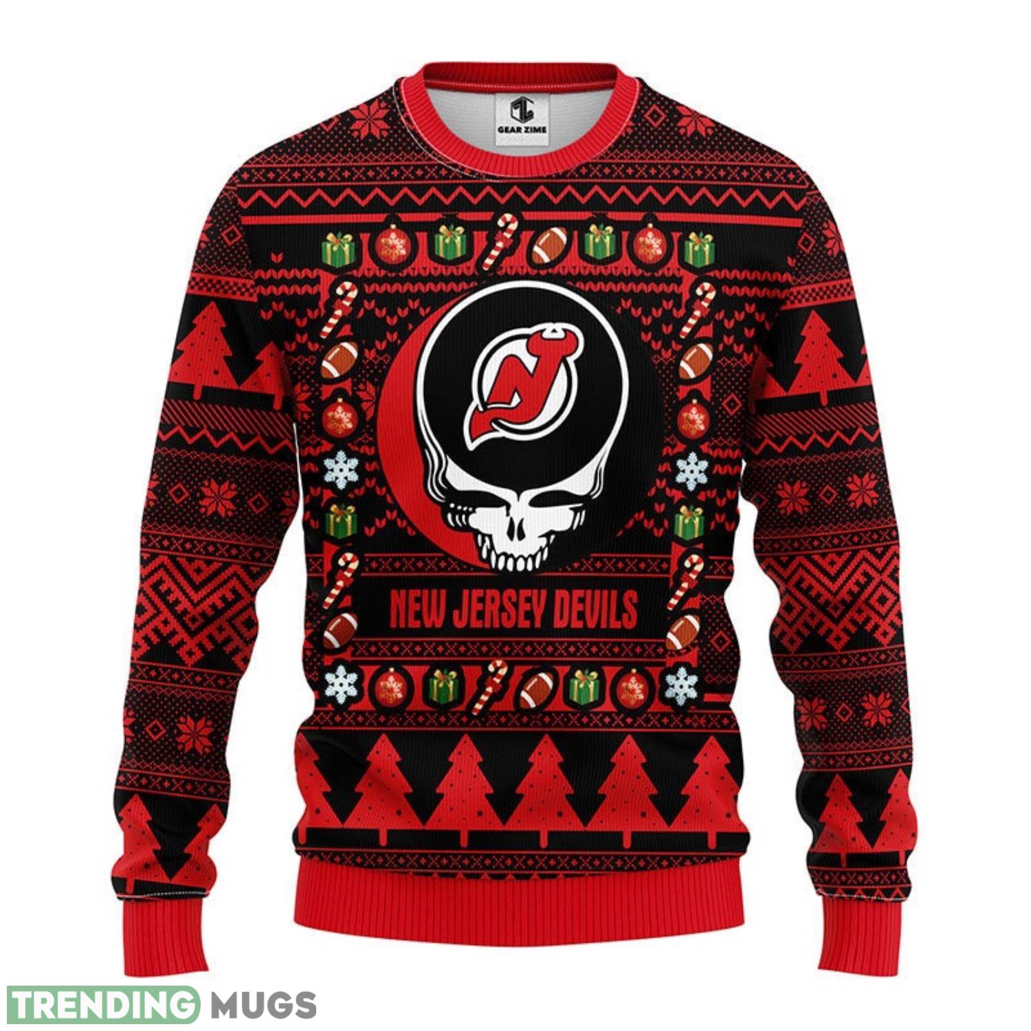 New Jersey Devils Grateful Dead Ugly Christmas Sweater men Women Christmas Sweater Gift 3D Sweater New Jersey Devils Grateful Dead Ugly Christmas Sweater men Women Christmas Sweater Gift 3D Sweater