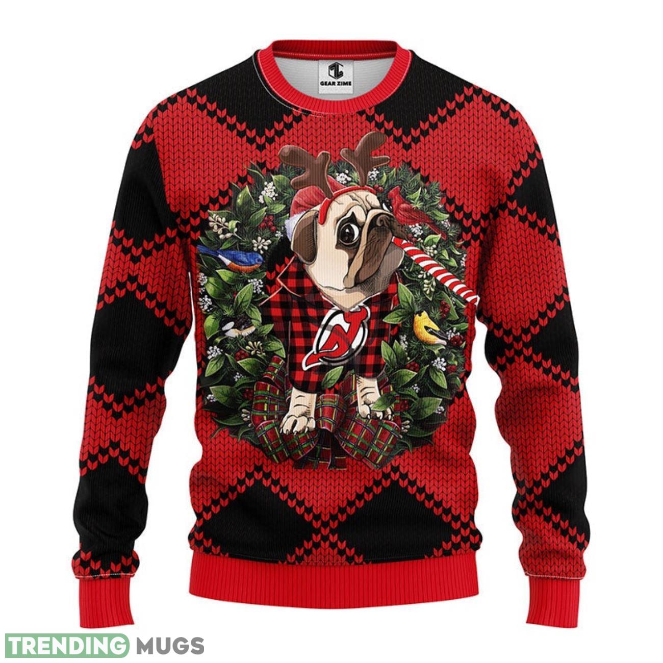 New Jersey Devils Pub Dog Ugly Christmas Sweater 3D Printed Sweater Christmas Gift 3D Sweater New Jersey Devils Pub Dog Ugly Christmas Sweater 3D Printed Sweater Christmas Gift 3D Sweater