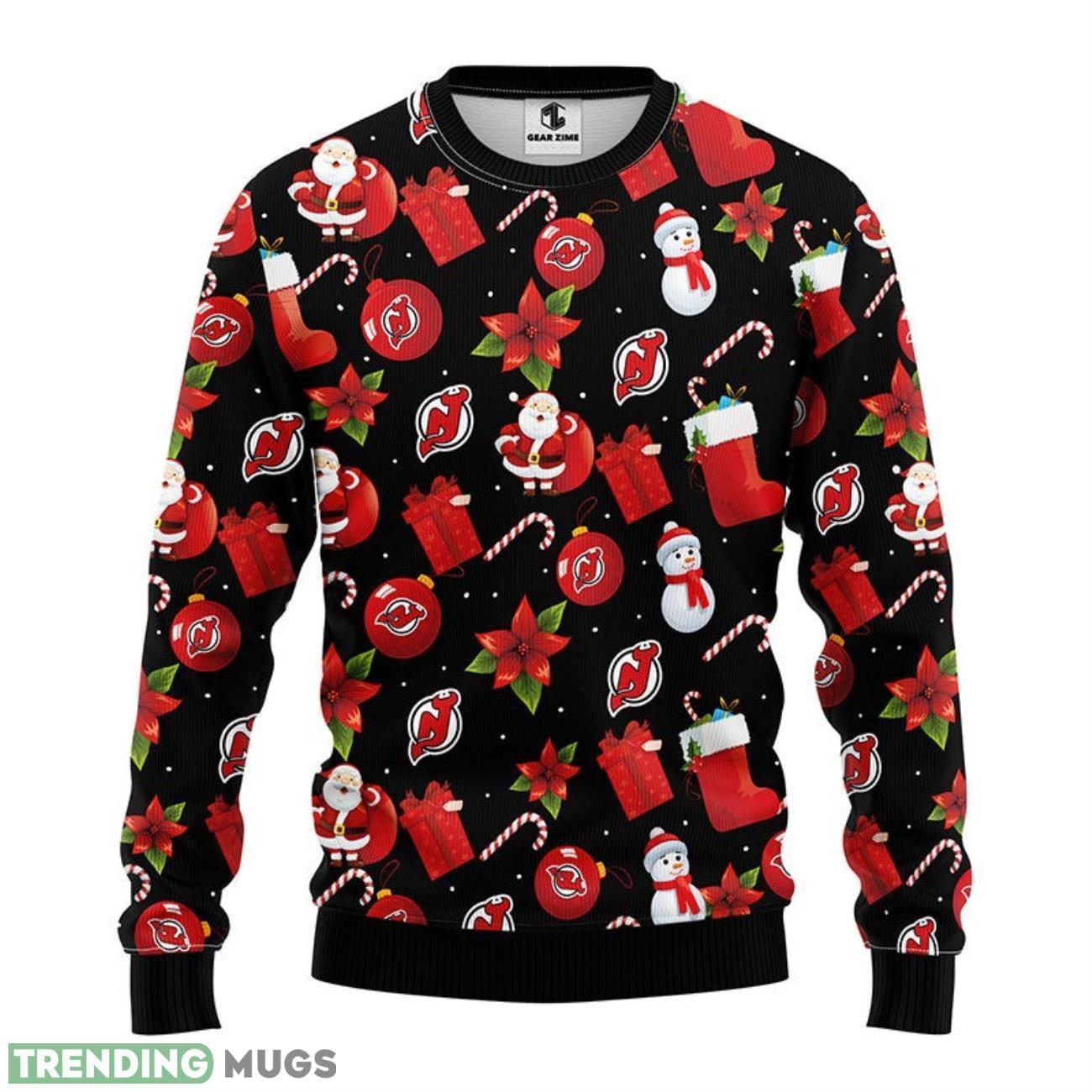 New Jersey Devils Santa Claus Snowman Ugly Christmas Sweater 3D Printed Sweater Christmas Gift 3D Sweater New Jersey Devils Santa Claus Snowman Ugly Christmas Sweater 3D Printed Sweater Christmas Gift 3D Sweater