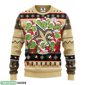 New Orleans Saints 12 Grinch Xmas Day Ugly Christmas Sweater 3D Printed Sweater Christmas Gift 3D Sweater