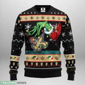 New Orleans Saints Grinch Ugly Christmas Sweater 3D Printed Sweater Christmas Gift 3D Sweater