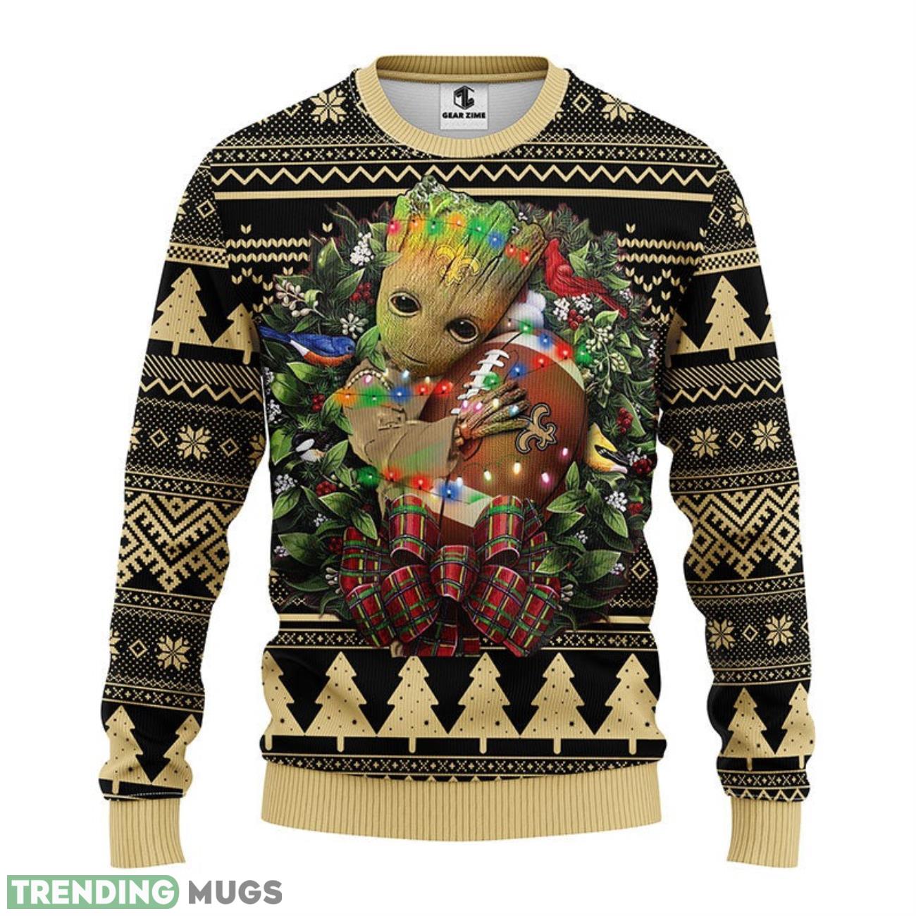 New Orleans Saints Groot Hug Ugly Christmas Sweater 3D Printed Sweater Christmas Gift 3D Sweater New Orleans Saints Groot Hug Ugly Christmas Sweater 3D Printed Sweater Christmas Gift 3D Sweater