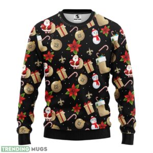 New Orleans Saints Santa Claus Snowman Ugly Christmas Sweater 3D Printed Sweater Christmas Gift Product Photo 1