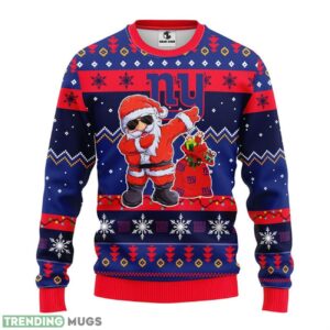 New York Giants Dabbing Santa Claus Ugly Christmas Sweater 3D Printed Sweater Christmas Gift 3D Sweater