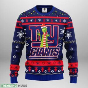 New York Giants Funny Grinch Ugly Christmas Sweater 3D Printed Sweater Christmas Gift 3D Sweater