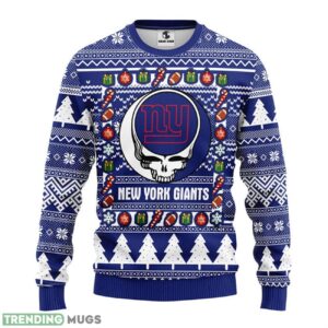New York Giants Grateful Dead Ugly Christmas Sweater men Women Christmas Sweater Gift 3D Sweater
