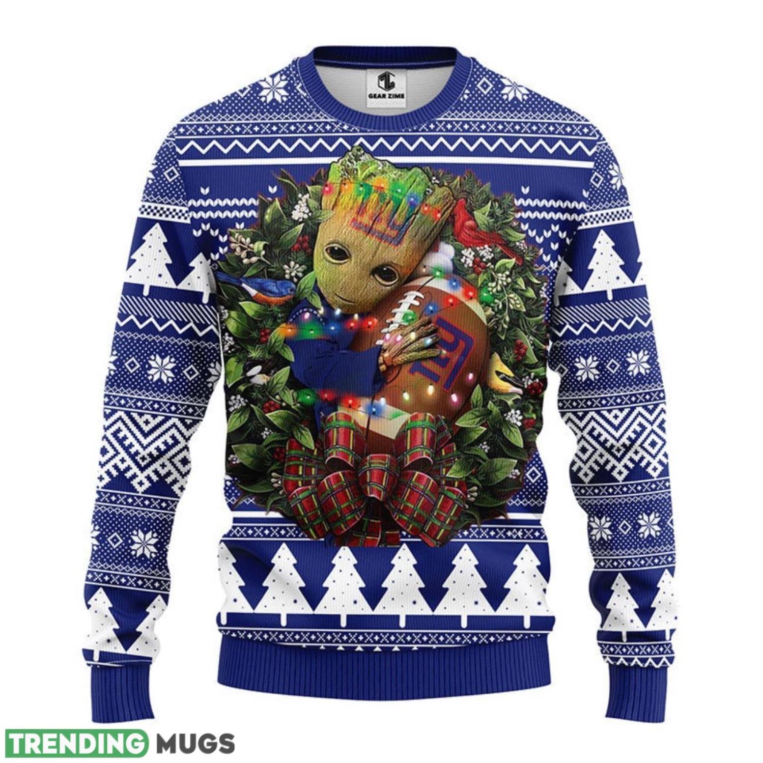 New York Giants Groot Hug Ugly Christmas Sweater 3D Printed Sweater Christmas Gift 3D Sweater New York Giants Groot Hug Ugly Christmas Sweater 3D Printed Sweater Christmas Gift 3D Sweater