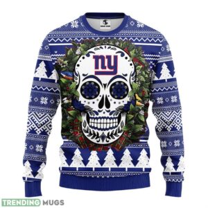 New York Giants Skull Flower Ugly Ugly Christmas Sweater 3D Printed Sweater Christmas Gift 3D Sweater