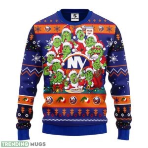 New York Islanders 12 Grinch Xmas Day Ugly Christmas Sweater 3D Printed Sweater Christmas Gift 3D Sweater