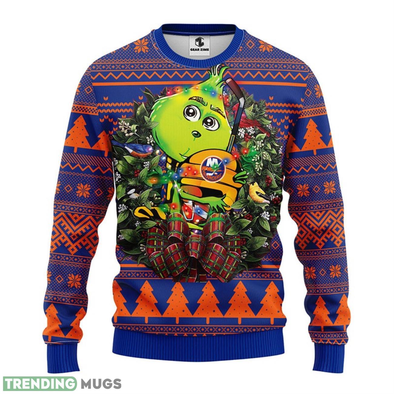 New York Islanders Grinch Hug Ugly Christmas Sweater 3D Printed Sweater Christmas Gift 3D Sweater New York Islanders Grinch Hug Ugly Christmas Sweater 3D Printed Sweater Christmas Gift 3D Sweater