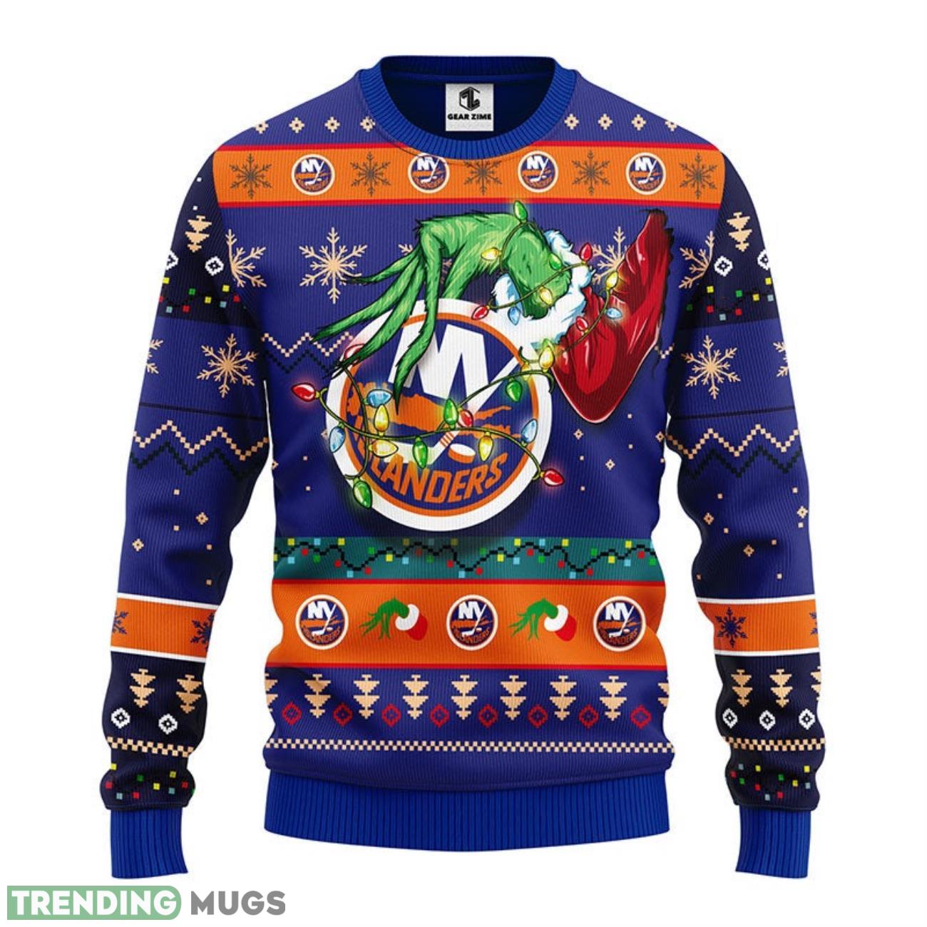 New York Islanders Grinch Ugly Christmas Sweater 3D Printed Sweater Christmas Gift 3D Sweater New York Islanders Grinch Ugly Christmas Sweater 3D Printed Sweater Christmas Gift 3D Sweater