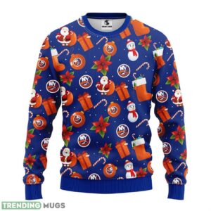 New York Islanders Santa Claus Snowman Ugly Christmas Sweater 3D Printed Sweater Christmas Gift 3D Sweater