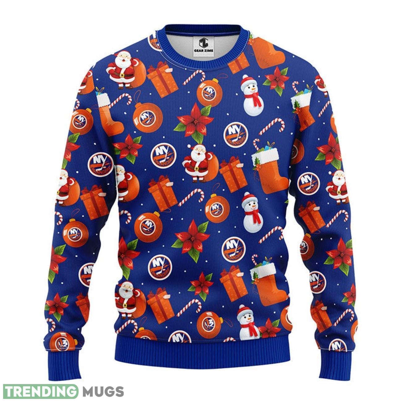 New York Islanders Santa Claus Snowman Ugly Christmas Sweater 3D Printed Sweater Christmas Gift 3D Sweater New York Islanders Santa Claus Snowman Ugly Christmas Sweater 3D Printed Sweater Christmas Gift 3D Sweater