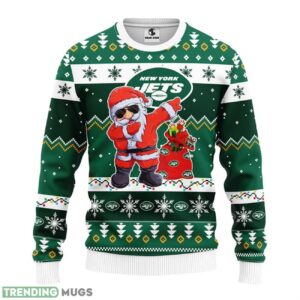 New York Jets Dabbing Santa Claus Ugly Christmas Sweater 3D Printed Sweater Christmas Gift 3D Sweater