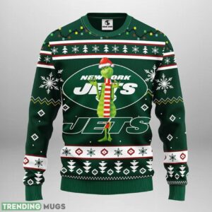 New York Jets Funny Grinch Ugly Christmas Sweater 3D Printed Sweater Christmas Gift 3D Sweater