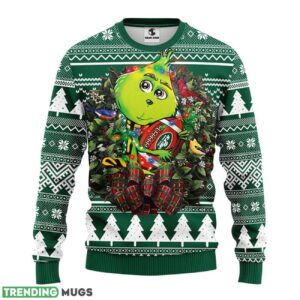 New York Jets Grinch Hug Ugly Christmas Sweater 3D Printed Sweater Christmas Gift 3D Sweater