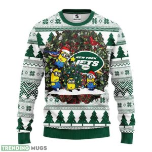 New York Jets Minion Ugly Christmas Sweater 3D Printed Sweater Christmas Gift 3D Sweater
