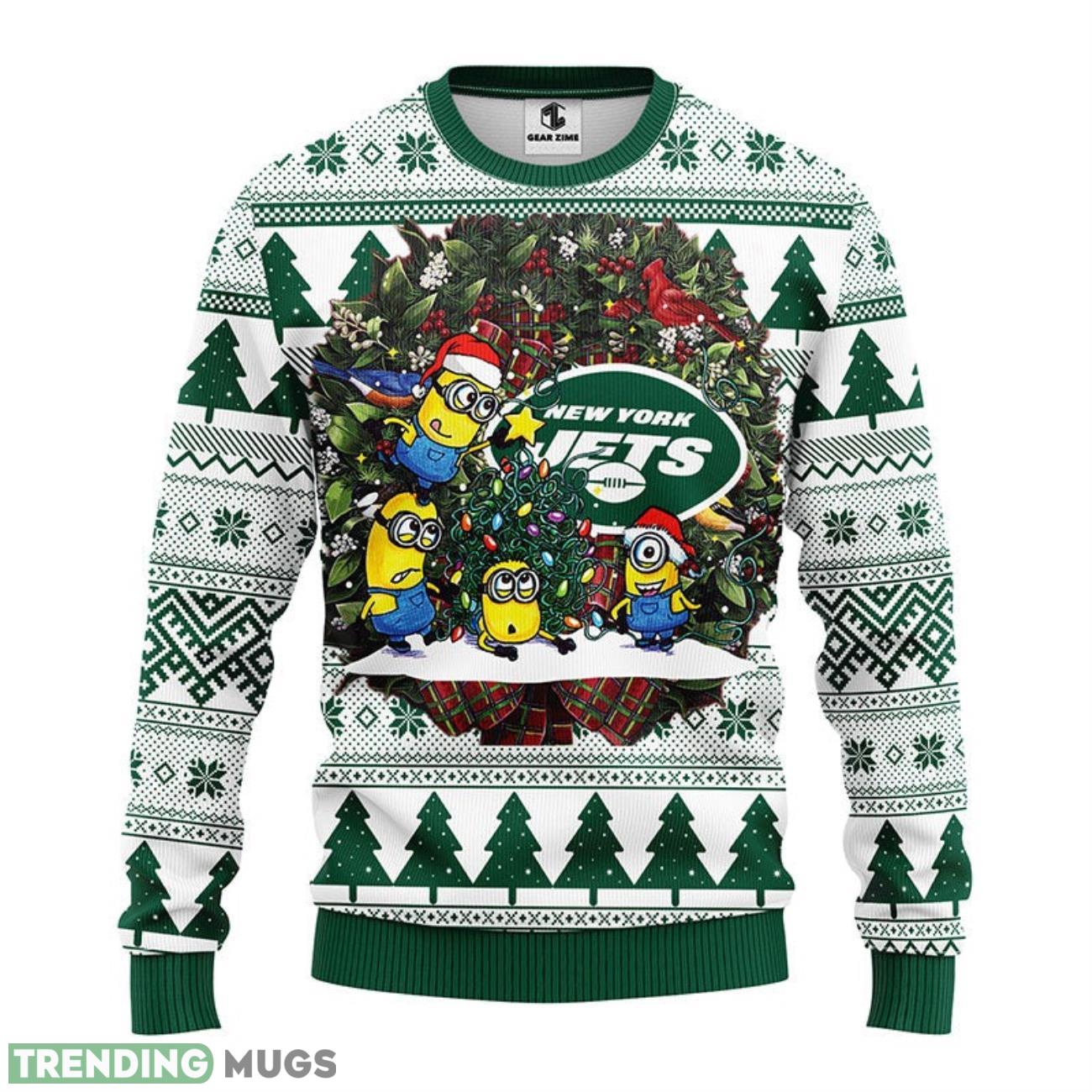 New York Jets Minion Ugly Christmas Sweater 3D Printed Sweater Christmas Gift 3D Sweater New York Jets Minion Ugly Christmas Sweater 3D Printed Sweater Christmas Gift 3D Sweater