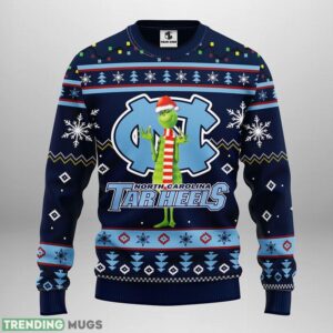 North Carolina Tar Heels Funny Grinch Ugly Christmas Sweater 3D Printed Sweater Christmas Gift 3D Sweater