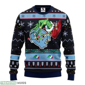 North Carolina Tar Heels Grinch Ugly Christmas Sweater 3D Printed Sweater Christmas Gift 3D Sweater