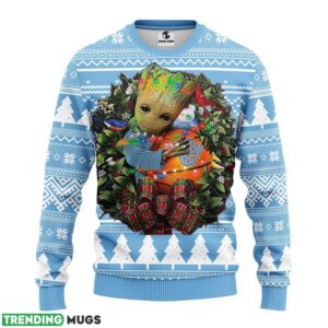 North Carolina Tar Heels Groot Hug Ugly Christmas Sweater 3D Printed Sweater Christmas Gift 3D Sweater