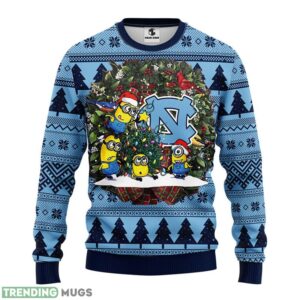 North Carolina Tar Heels Minion Ugly Christmas Sweater 3D Printed Sweater Christmas Gift 3D Sweater