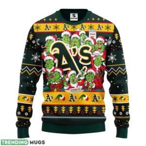 Oakland Athletics 12 Grinch Xmas Day Ugly Christmas Sweater 3D Printed Sweater Christmas Gift 3D Sweater