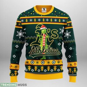 Oakland Athletics Funny Grinch Ugly Christmas Sweater 3D Printed Sweater Christmas Gift 3D Sweater