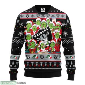 Oakland Raiders 12 Grinch Xmas Day Ugly Christmas Sweater 3D Printed Sweater Christmas Gift 3D Sweater