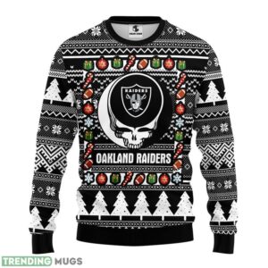 Oakland Raiders Grateful Dead Ugly Christmas Sweater men Women Christmas Sweater Gift 3D Sweater