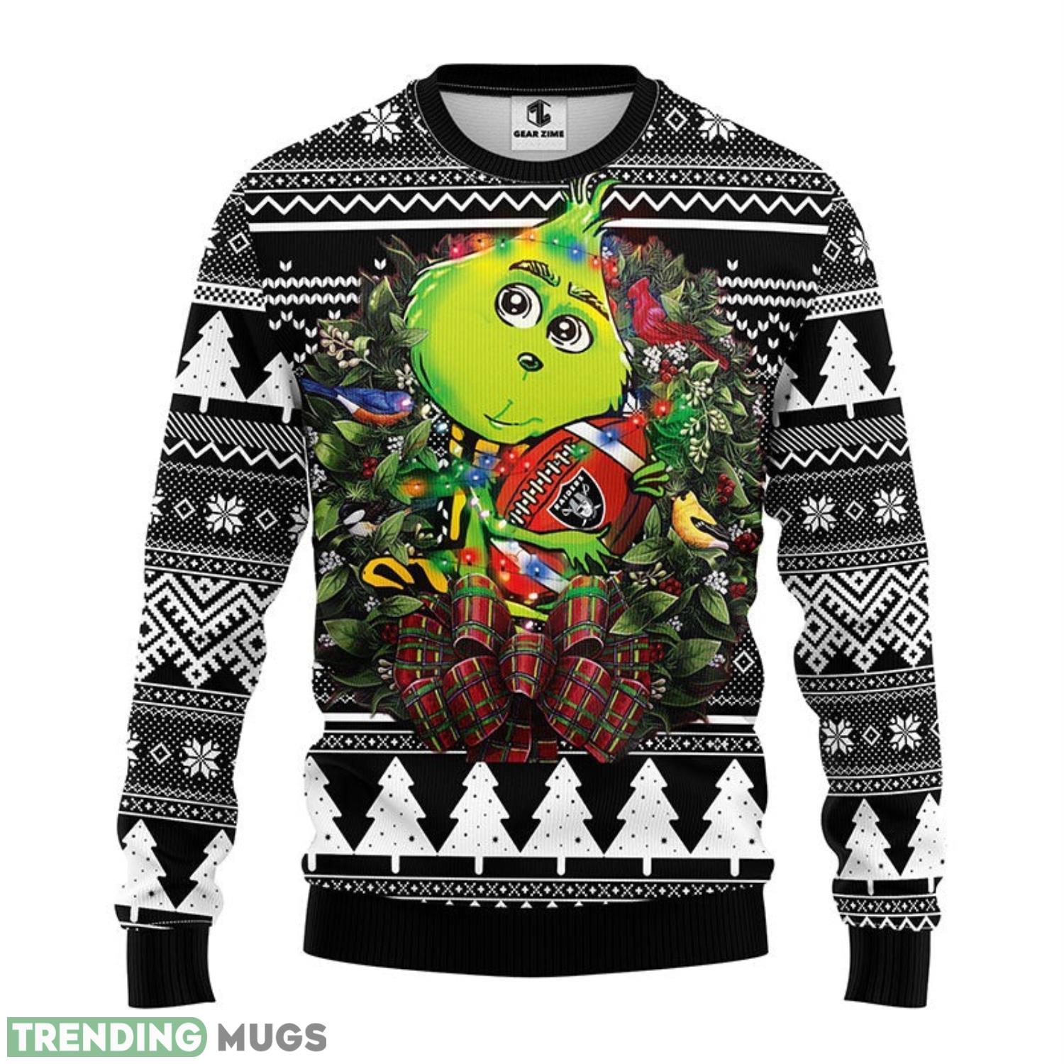Oakland Raiders Grinch Hug Ugly Christmas Sweater 3D Printed Sweater Christmas Gift 3D Sweater Oakland Raiders Grinch Hug Ugly Christmas Sweater 3D Printed Sweater Christmas Gift 3D Sweater