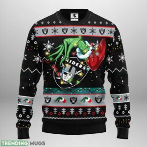 Oakland Raiders Grinch Ugly Christmas Sweater 3D Printed Sweater Christmas Gift 3D Sweater