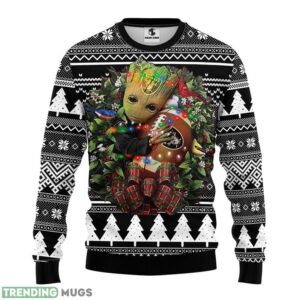Oakland Raiders Groot Hug Ugly Christmas Sweater 3D Printed Sweater Christmas Gift 3D Sweater