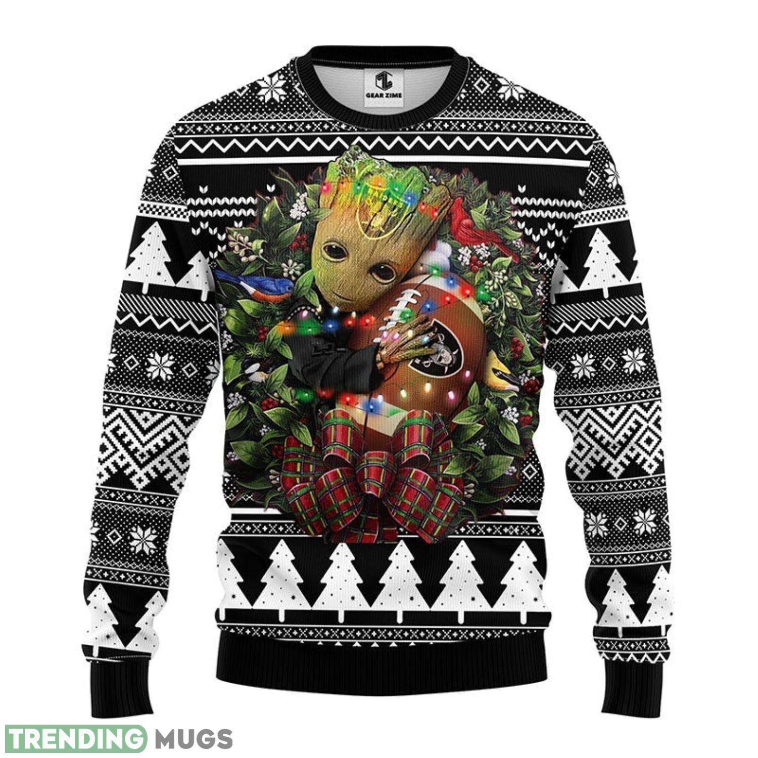 Oakland Raiders Groot Hug Ugly Christmas Sweater 3D Printed Sweater Christmas Gift 3D Sweater Oakland Raiders Groot Hug Ugly Christmas Sweater 3D Printed Sweater Christmas Gift 3D Sweater